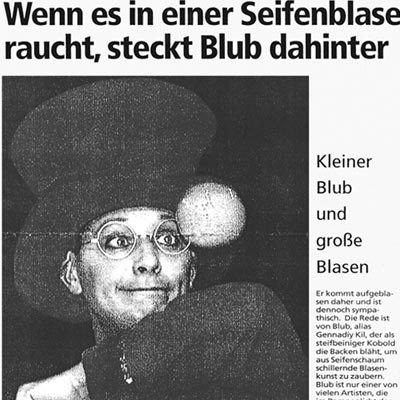 Kleiner Blub und große Seifenblasen