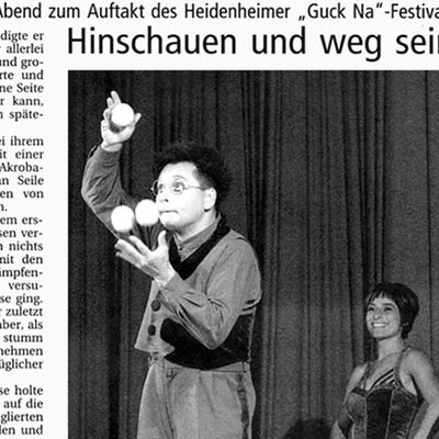 Hinschauen und weg sein - Showact für Veranstaltung